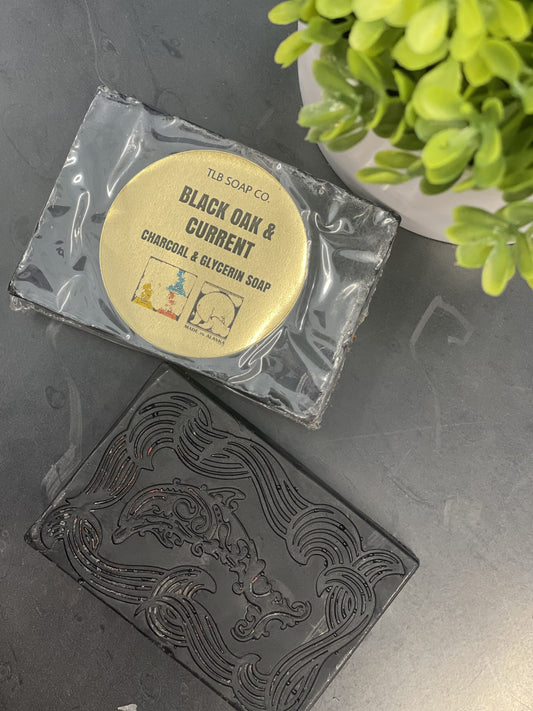 Black oak and currant charcoal & Glycerin bar soap